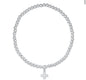 Classic Sterling 2mm Bead Bracelet- Signature Cross