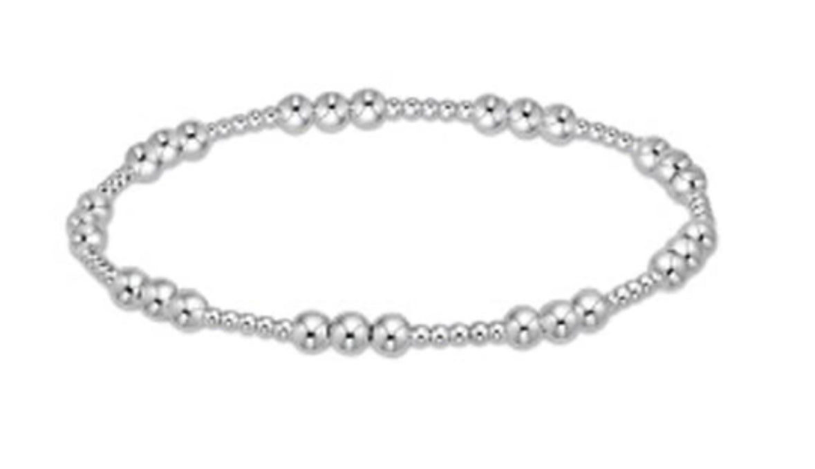 Classic Joy Pattern Bead Bracelet- Sterling