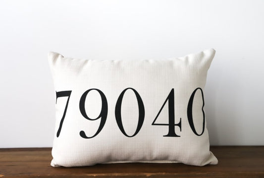 Solid Color Zip Code Pillow