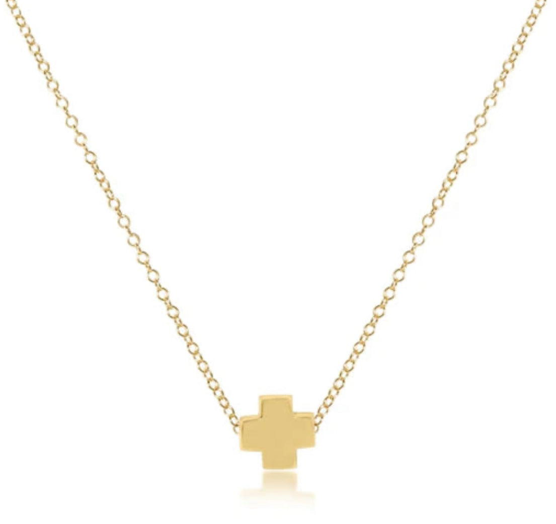 Egirl 14" Necklace Gold Signature Cross