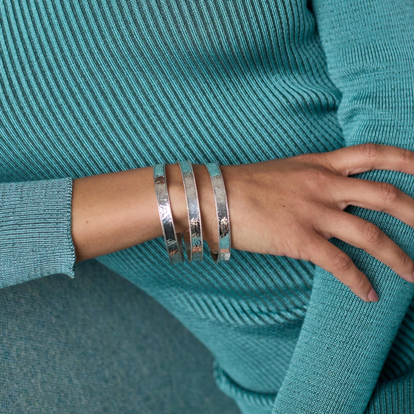 Savory Silver Bangle