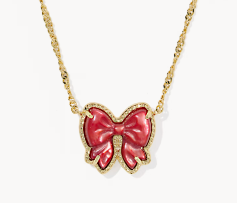 Haley Bow gold Short Pendent Necklace - Holiday