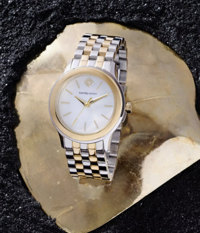 Alex Two Tone Stainless Steel 35mm Watch in Ivory Face