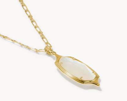 Dani Stepped Frame Gold Long Pendant Necklace