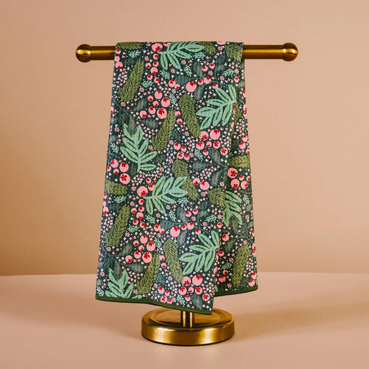 Holly Berry waffle tea Towel