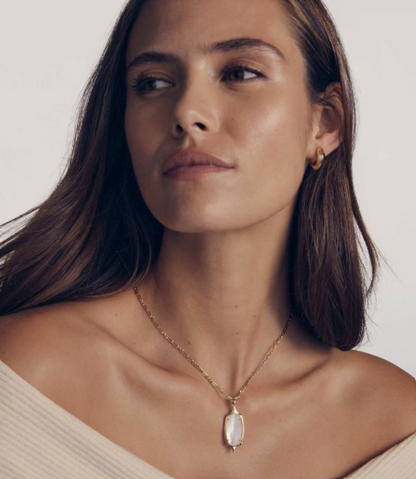 Dani Stepped Frame Gold Long Pendant Necklace