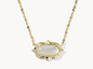 Elisa Scallop Frame Gold Short Pendant Necklace