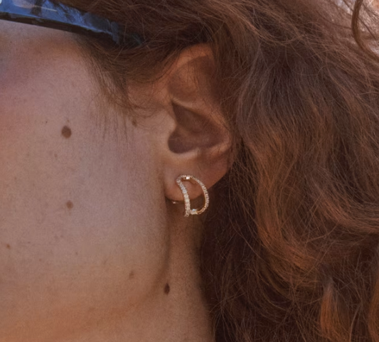 Daphne Pave Huggie Earring