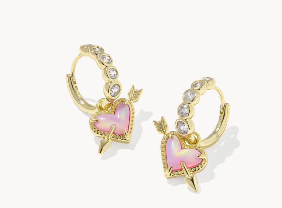 Ari Heart Arrow Convertible Huggie Earrings