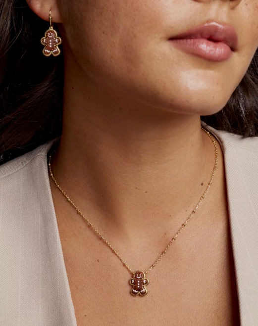 Gingerbread Drop Earrings Gold