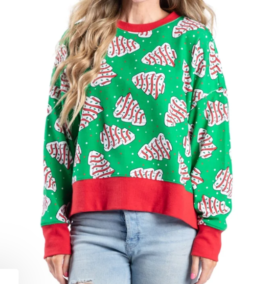 Sweet Christmas Green Crew Neck Sweatshirt