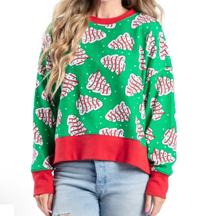 Sweet Christmas Green Crew Neck Sweatshirt