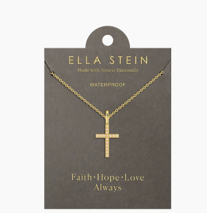 Gold Believe Cross Pendant Necklace