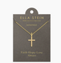 Gold Believe Cross Pendant Necklace