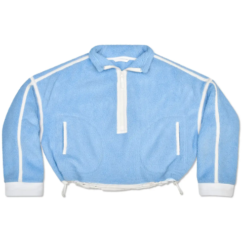 1/2 Zip Blue & White Sherpa Pullover