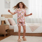 SATIN LOUNGEWEAR SET- BEARISTA & COFFEE PRINT