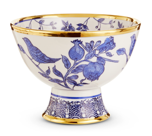 6" Blue Bird Plaid Bowl