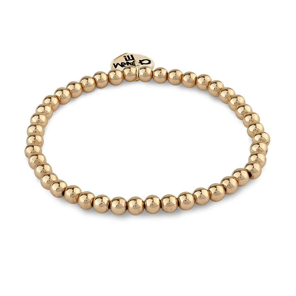 4mm gold beaded bracelet