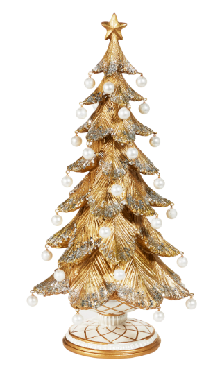 18" Gold Tree with Pearls