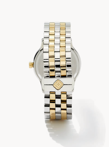 Alex Two Tone Stainless Steel 35mm Watch in Ivory Face