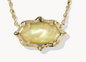 Elisa Scallop Frame Gold Short Pendant Necklace