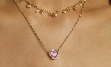 Brynne Shell Necklace - purple iridescent