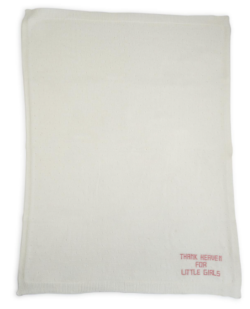 Thank Heaven Embroidered Knit Blanket
