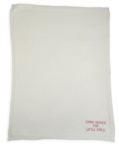 Thank Heaven Embroidered Knit Blanket