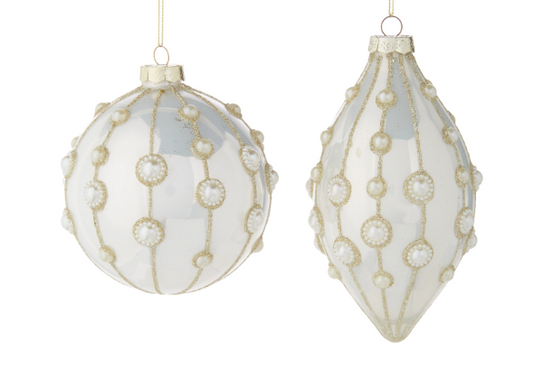 4" Pearl Embellished Ornament