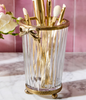 antique gld finish hand cut glass bow vase