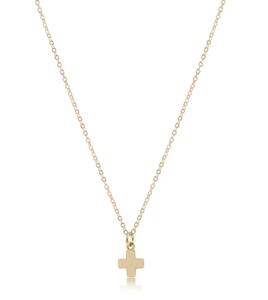 Egirl 14" Necklace Gold-Signature Cross Small Gold Charm