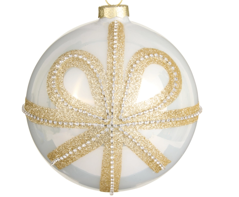 5" Gold Bow Ball Ornament