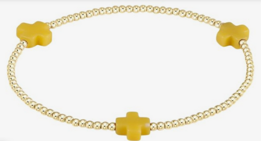 signature cross gold 2mm bracelet
