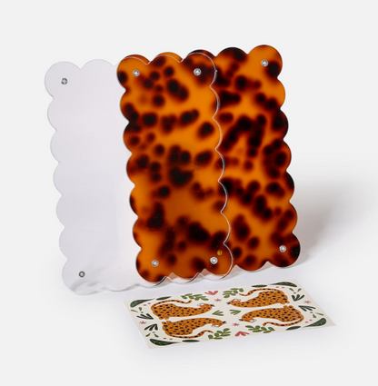 Tortoise Print Scalloped Edge Acrylic Photo Frames