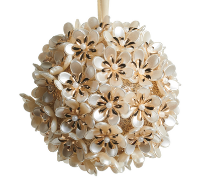 Pearl Floral Ball Ornament