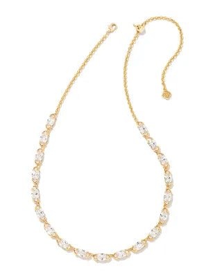 Genevieve Strand Necklace in White Crystal