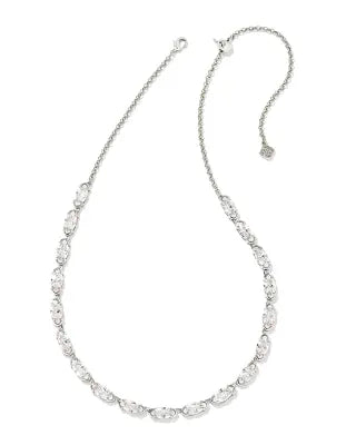Genevieve Strand Necklace in White Crystal