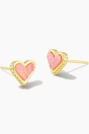 Framed Ari Heart Gold Stud Earrings
