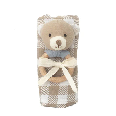 Swaddle And Rattle Set Bear