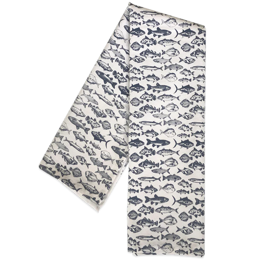 fish print cotton tea towel