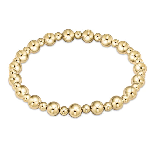 classic grateful pattern bead bracelet - gold